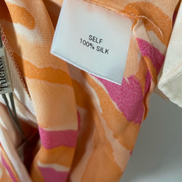 NWT Tucker The Short Shorts Silk Small Pink Orange - Picture 7 of 7